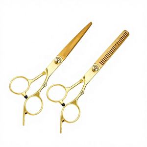 Gold Plated Hairdressing Scissors Set 6 Inch Professional Barber <b>Shears</b> Smooth Tip Cutting <b>Tools</b> - Product Image 1