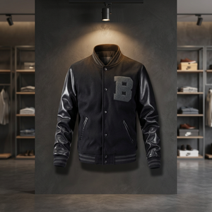 Nouvelle Veste Teddy Tendance et Stylée 2026 Streetwear à Épaules Tombantes, Style Letterman, Boutons Cachés, Couleur Noire - Product Image 2