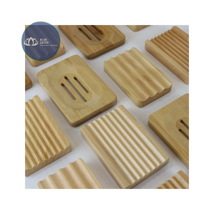 VENTES CHAUDES |   Support à Savon en Bambou, Plateau de Rangement en Bois pour Salle de Bain et Douche – Collection Blue Lotus - Product Image 1