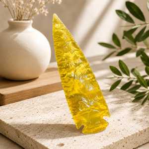 Punta de Flecha de Fibra Óptica Amarilla de 6 Pulgadas, Cristal Decorativo Luminoso, Piedra Preciosa al por Mayor - Product Image 3