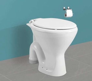 WC monobloc en céramique à siphon en S, à poser au sol, avec double chasse moderne, pour villas, écoles et hôtels - Product Image 1