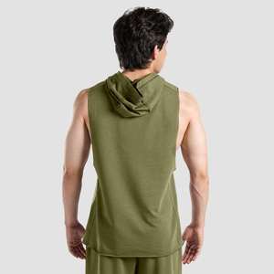 Débardeur à capuche pour homme de qualité supérieure - Sans manches, écologique, séchage rapide, tissu en spandex/coton, léger et respirant, coupe régulière confortable - Product Image 2