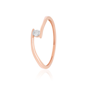 Elegante Anillo de Oro Rosa con Diamante Natural de 0.06 Quilates, Corte Brillante Redondo, Color H-I, Claridad VS-SI, Certificado IGI, para un Estilo Atemporal - Product Image 3