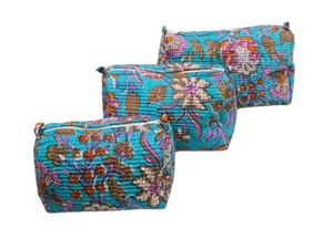 Ensemble de 3 sacs à cosmétiques Champignon Playful Block Print-Gris durable - Product Image 6