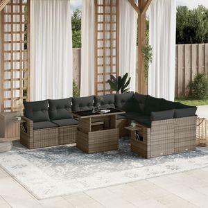 Conjunto de Sofás Modulares Grandes de Ratán PE Gris para Jardín, Colección Premium de Muebles para Exteriores - Product Image 1