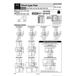 SMC Pneumatics Vacuum Pad ZP2-B10MUF pièces pneumatiques - Product Image 1