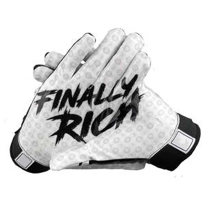 Gants de football américain unisexes de haute qualité en cuir synthétique respirant avec design de préhension personnalisé, imperméables et compatibles avec les écrans tactiles - Product Image 1