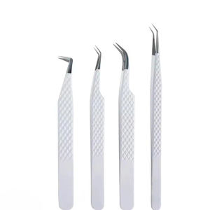 Juego de Pinzas para Pestañas de Acero Inoxidable con Punta de Fibra, Pinzas Profesionales de Alta Calidad Hechas a Mano con Banda de Algodón Negra - Product Image 6