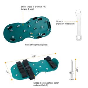 1 paio di scarpe aeratore da giardino per impieghi gravosi con cinghie regolabili aeratori manuali sandali a punta in erba per giardino prato - Product Image 4