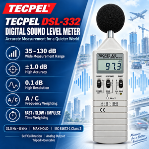 Sonmètre numérique TECPEL DSL-332, mesureur de niveau sonore en dB - Product Image 3