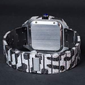 Reloj de Diamantes Cultivados en Laboratorio Personalizado de Alta Calidad Estilo Hip Hop para Hombre, Reloj de Diamantes VVS para Regalo - Product Image 3