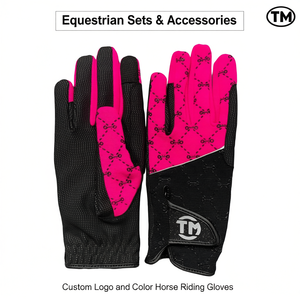 <b>Funky</b> Unisex Summer Horse Riding Gloves Model TM STARTECH Four-Way Stretch Fabric Back Digital Synthetic Leather Palm Silicone - Product Image 2