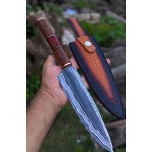 Cuchillo Jexmoo Hecho a Mano con Hoja de Acero Inoxidable de 7 Pulgadas, Mango de Madera y Funda de Cuero Premium - Product Image 4