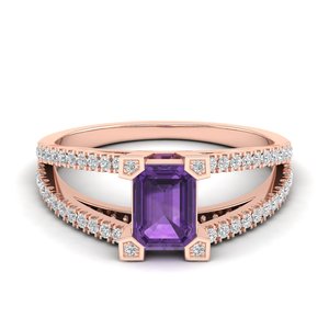 Anillo de compromiso de plata de ley 925 con amatista y moissanita de claridad VVS, precio mayorista REYES, para mujer - Product Image 5