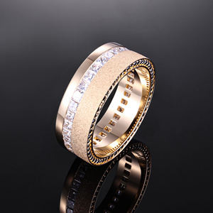 Geometric Eternity Band <b>Ring</b> 10K <b>Gold</b> 18K Plated IGI Certified Lab Grown Diamond Princess Cut Channel Setting Unisex <b>Cocktail</b> - Product Image 3