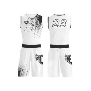 Sublimation Plain Mesh Custom Latest Design Men Basketball T Shirt & Shorts basketball Uniform With Logo & Printing for Men