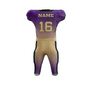 OEM Custom design Gradient Color Sublimated Football Uniform 100% Mesh Fabric V-Neck Short Sleeve Football Jersey <b>Pants</b> Sets - Product Image 6
