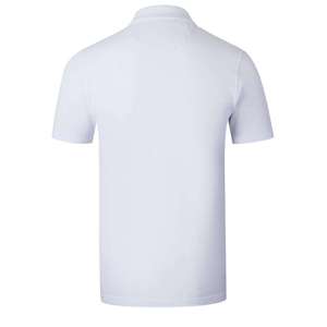 เสื้อโปโลแขนสั้นสีขาวสำหรับผู้ชาย ทรงปกติ สีพื้น ผ้าฝ้ายลำลอง คอปก - Product Image 1