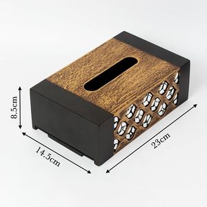 Wooden Tissue Box Napkin Holder Tabletop Handmade Decorative Dispenser for Home Hotel Restaurant Bar - Product Image 1