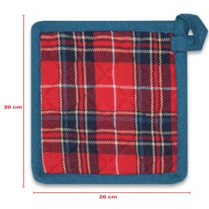 Porte-plat 100% coton écologique, résistant au four, à séchage rapide, avec motifs rayés et à carreaux, pour Noël. - Product Image 5