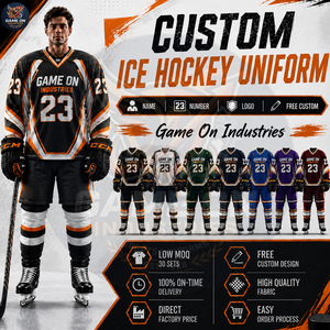 Ensemble maillot et short de hockey pour hommes en tissu respirant tendance, service OEM ODM, nouveau style, uniformes personnalisés pour clubs de hockey sur glace - Product Image 2