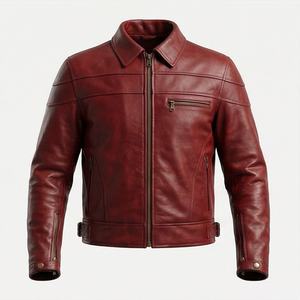 Veste en cuir de motard NAI 0407A, manteau de moto, veste droite, veste de motard tendance, équipement de protection pour la conduite, vêtements durables - Product Image 1