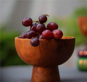 Tazón de madera para postres, ecológico, sin recubrimiento, pulido, para el hogar, hotel, para frutas y bocadillos. - Product Image 1