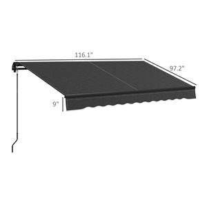 Tenda da Sole Retrattile 10x8ft Grigio Scuro con Protezione UV per Terrazza, Balcone e Giardino, Facile da Montare, Durevole e con Cassonetto - Product Image 3
