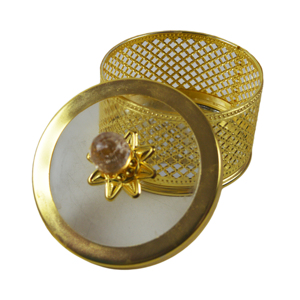 Trending Royal Metal Shiny Brass Storage Box <b>Lid</b> Knob Embossed Design Dry Fruits Container Candy Storage <b>Bins</b> Storage Containers - Product Image 3