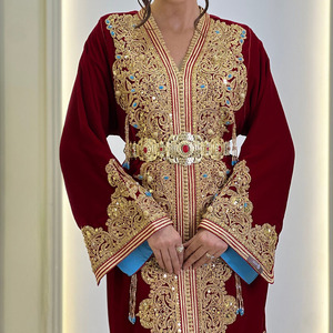 Vestido Kaftán Nupcial Marroquí con Hilo Dorado, Ropa de Boda de Lujo, Fabricante Mayorista de Vestidos Kaftán Nupciales Marroquíes - Product Image 6