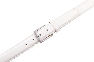 White Genuine Leather Formal <b>Belt</b> With Silver Pin Buckle Solid Color Men's Business <b>Accessory</b> PU Leather <b>Belt</b> Men - Product Image 2