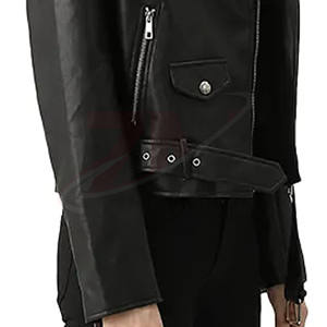 เสื้อแจ็คเก็ตหนังแท้แบบซิปเต็มตัวสำหรับกีฬาฤดูหนาว  สินค้าใหม่  แบบครอปสำหรับผู้หญิง  ขายส่ง - Product Image 4