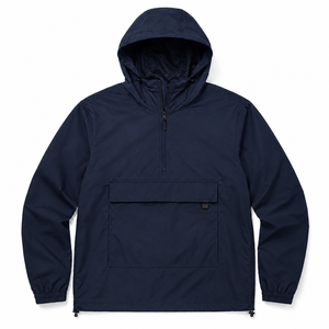 <b>Mens</b> Winter Relaxed Fit Lightweight Polyester Anorak <b>Jacket</b> Hooded <b>Half</b>-<b>Zip</b> Pullover Windbreaker ODM Shell Outdoor Casual - Product Image 4