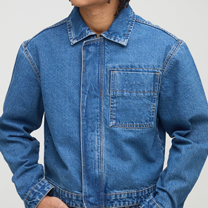 Quality Casual Embroidered Windproof Oversized Drop Shoulder Denim <b>Jeans</b> <b>Jacket</b> for Men Distressed <b>Black</b> 100% Cotton Winter - Product Image 1