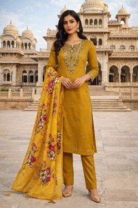 Heavy Viscos Faux Fur Fabric Digital Printed Beautiful Neck Design Fancy <b>Party</b> Ethnic Kurti Bottom Dupatta Set Reasonable Rate - Product Image 3