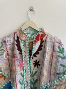 Veste en coton brodée Suzani, veste bohème respirante, veste en coton à motif floral pour femmes, style streetwear printemps - Product Image 6