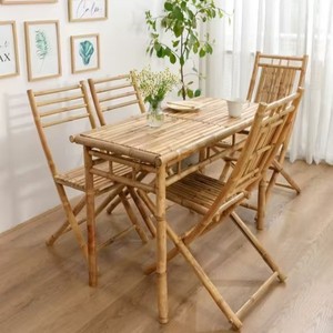 Handmade <b>Bamboo</b> <b>Table</b> Dining <b>Table</b> Natural <b>Bamboo</b> Furniture Indoor Outdoor Use for Home Cafe Wholesale Supplier - Product Image 1