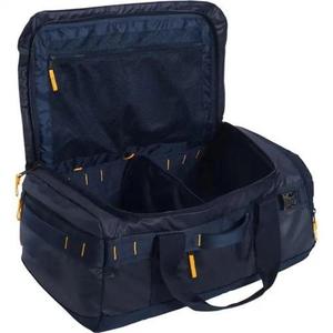 <b>Navy</b> Blue Nylon Duffel Bag With Yellow Zipper Pulls And Multiple Pockets For Storage And Durability - Product Image 4