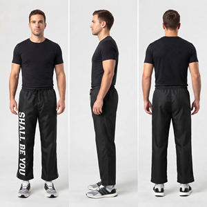 Pantalones Cortavientos Ligeros para Hombre con Estampado de Letras, Pierna Ancha, Impermeables, Transpirables, 100% Nailon, Secado Rápido, Ecológicos, para Senderismo y Lluvia - Product Image 5