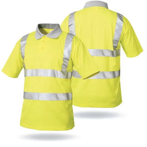 เสื้อโปโลไซส์ใหญ่แบบสะท้อนแสงสูง ANSI Class 1 EN ISO Class 1 พร้อมแถบสะท้อนแสงสั่งทำพิเศษ สีตามสั่ง ผ้าถัก สำหรับความปลอดภัยบนท้องถนน - Product Image 4