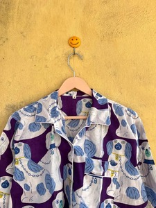 Conjunto de Pijama de Algodón Estilo Bohemio, Manga Larga, Suave, Tejido, Informal, con Cuello Camisero para Mujer - Product Image 4