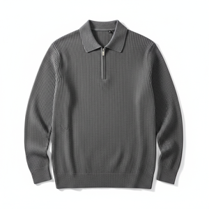 Custom Men's Sweater Casual Half Zipper Pullover Knit for Polo Winter <b>Warm</b> <b>Jumper</b> New Design Manufacturer's Knitted - Product Image 1