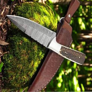 Cuchillo de Caza Hecho a Mano Personalizado con Funda, Cuchillo de Alta Calidad y Dureza, Acero de Damasco, Cuchillo de Caza Profesional - Product Image 3