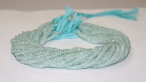 AAA Quality Blue Aquamarine Faceted Rondelle Beads 4-4.5mm 13 Inches Milky Aquamarine Natural Gemstone for Jewellery Making - Product Image 4