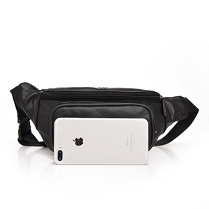 Sac banane unisexe en cuir PU vintage tendance avec fermeture éclair, noir, pour usage quotidien décontracté - Product Image 2