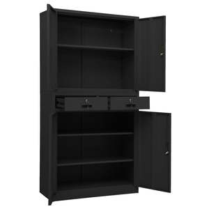 Anthracite 35.4"x15.7"x70.9" Steel Office Cabinet Filing Cabinets - Product Image 6