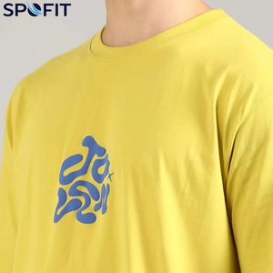 T-shirts unisexes surdimensionnés en gros, impression sérigraphique en mousse par transfert thermique, logo 3D personnalisé, t-shirts pour hommes - Product Image 5