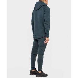 Chándal con Capucha para Hombre, Color Verde Oscuro, Manga Larga, Cierre de Cremallera, Bolsillos Laterales, Corte Regular, Estilo Deportivo Otoñal, Secado Rápido - Product Image 3