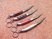 Couteau pliant de poche en acier Damas fait main, lot de 4 couteaux personnalisés