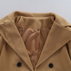 Manteau long pour homme de haute qualité, couleur brun clair, boutons classiques, veste en laine pour homme, coupe ajustée, épais, coupe-vent pour l'hiver - Product Image 4